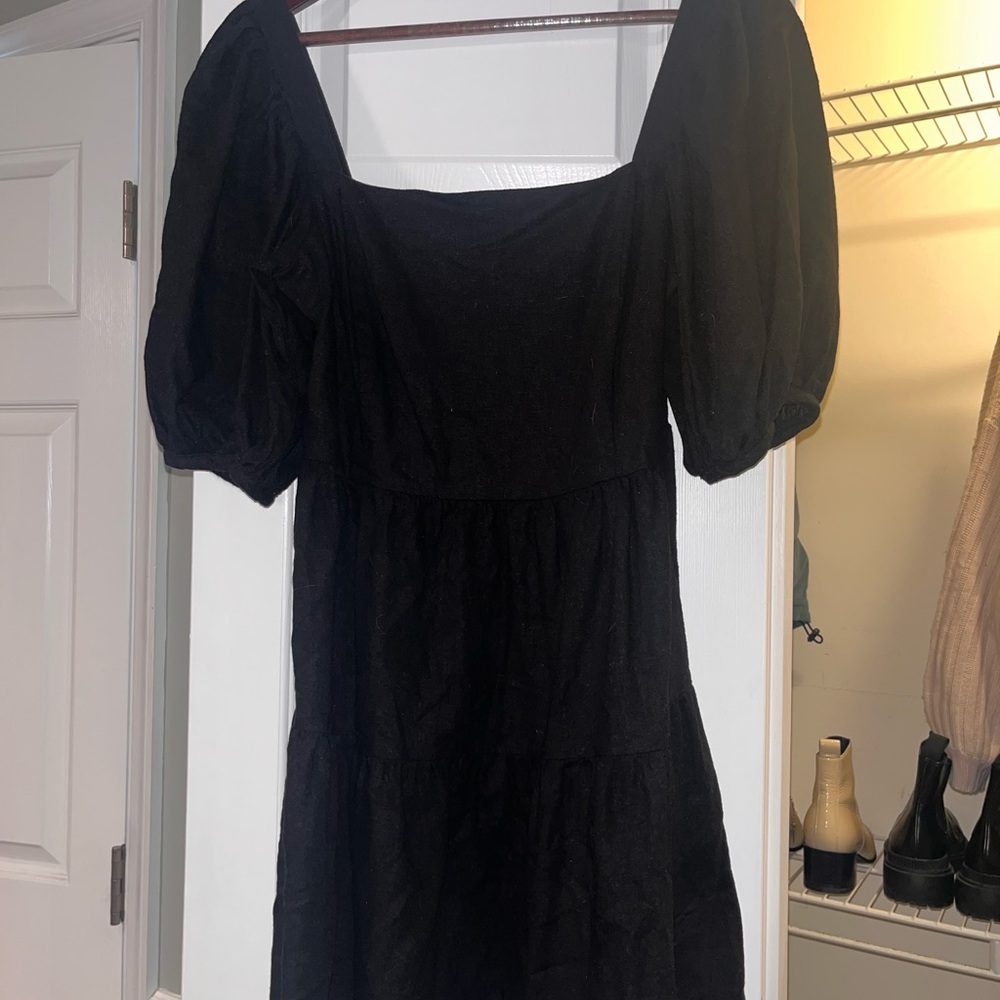 House of Harlow 1960 Black Puff Sleeve Mini Dress